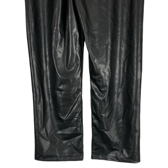 NEW Abercrombie & Fitch Faux Leather High Waist Wide Straight leg Pants Size 30 - Picture 7 of 9